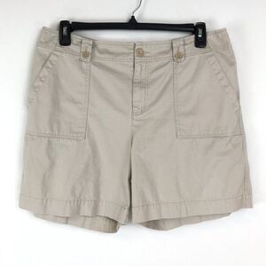 Lauren Jeans Co. Twill Shorts Women's Plus Size 14 Khaki 100% Cotton High Rise